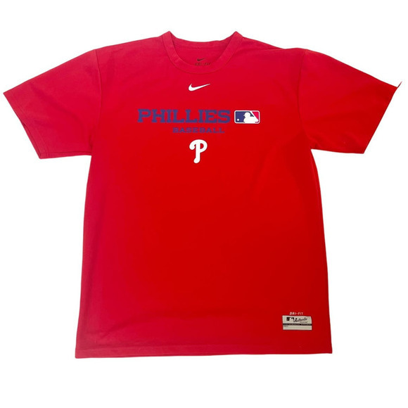Nike Dri-Fit Philadelphia Phillies Men’s Size M Red Pullover Polyester Shirt MLB - Picture 1 of 6